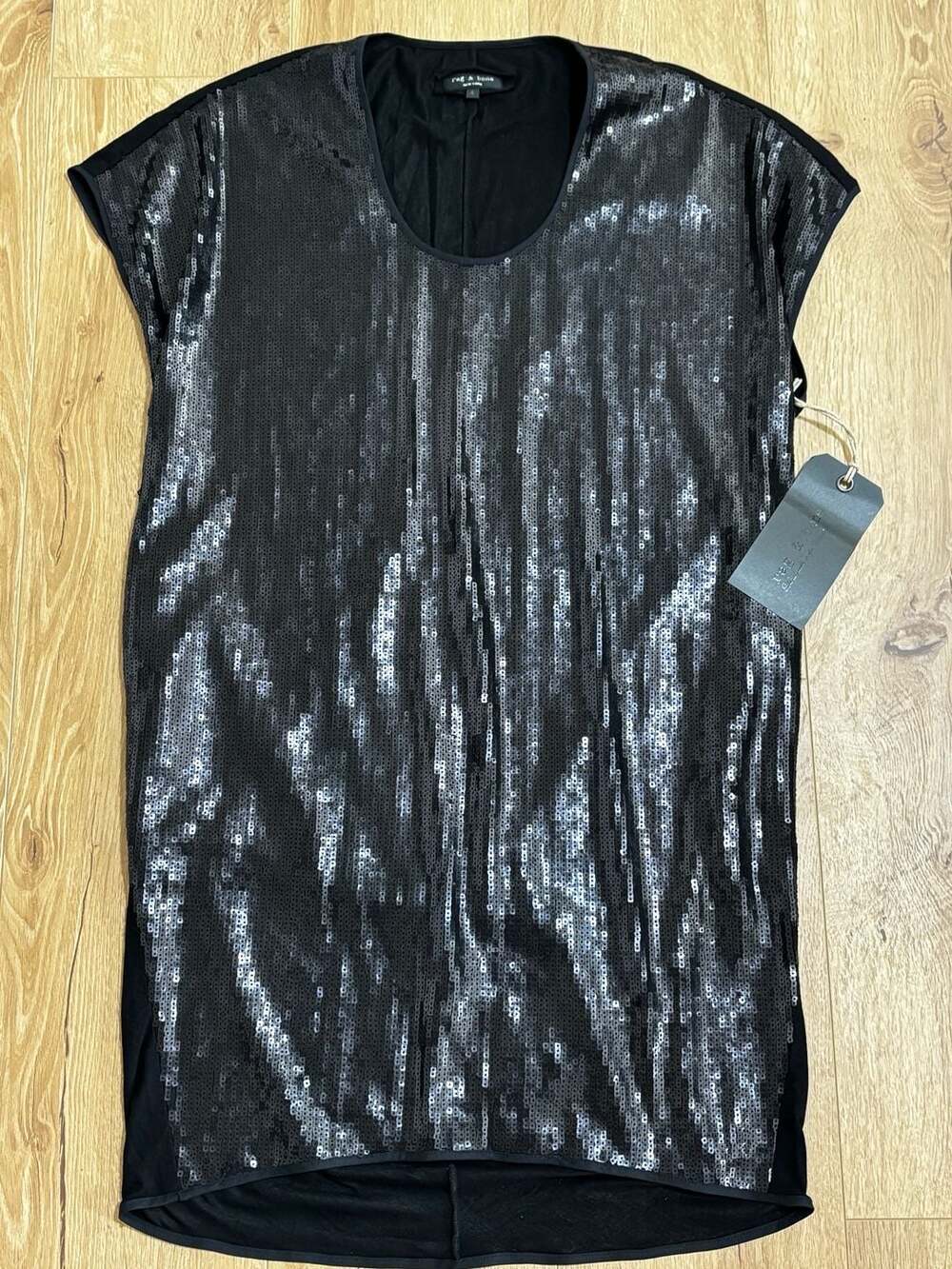 Rag & Bone Black Sequin Funnel Dress